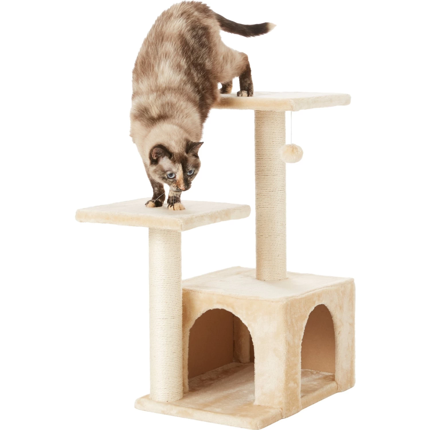 Frisco 28-in Faux Fur Cat Tree & Condo 3 Frisco 28-in Faux Fur Cat Tree & Condo