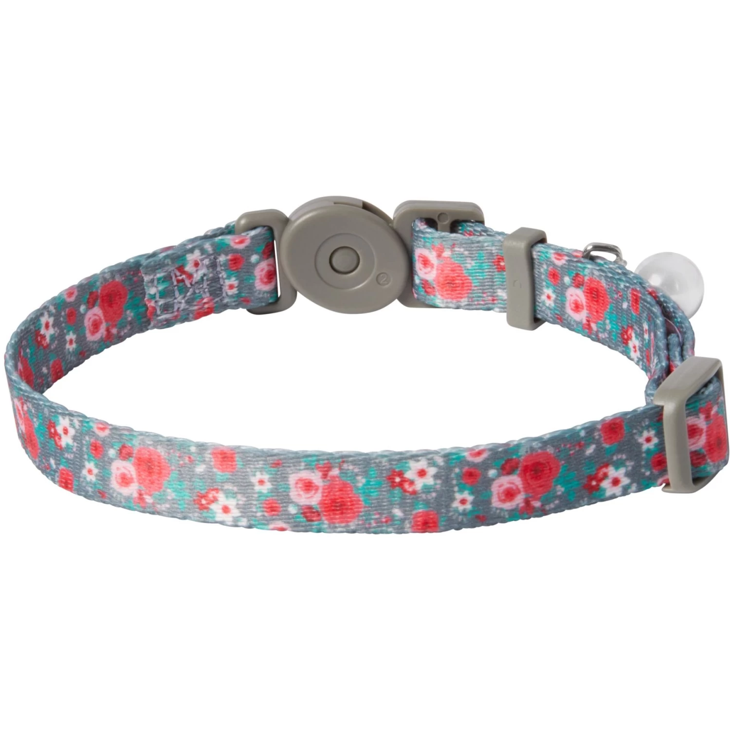 Frisco Rose Polyester Breakaway Cat Collar With Bell 4 Frisco Rose Polyester Breakaway Cat Collar With Bell - Image 2