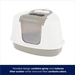 Frisco Flip Top Hooded Corner Cat Litter Box, Large, 21-in -Frisco 155656 PT3. AC SS1800 V1675279579