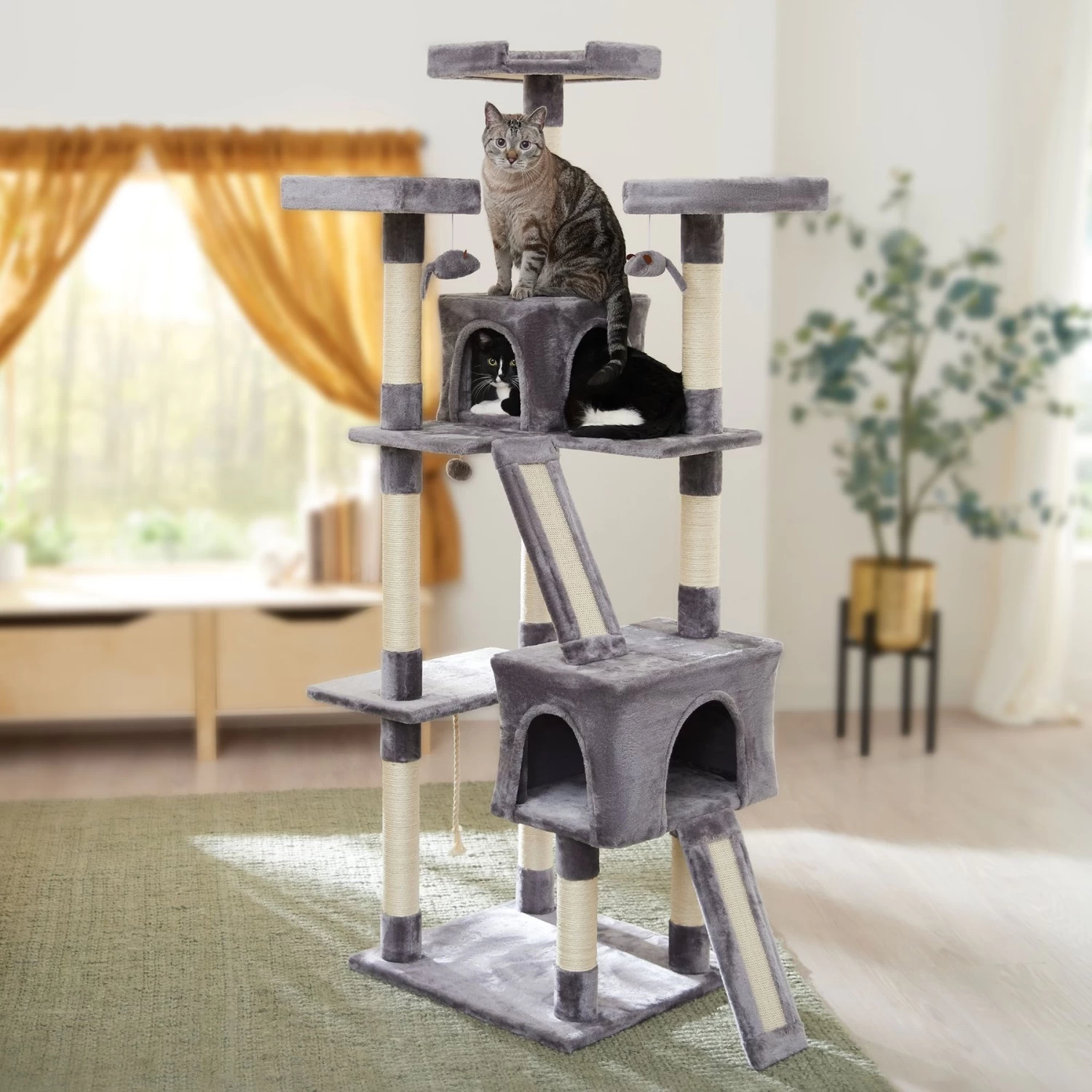 Frisco 72-in Faux Fur Cat Tree & Condo 3 Frisco 72-in Faux Fur Cat Tree & Condo