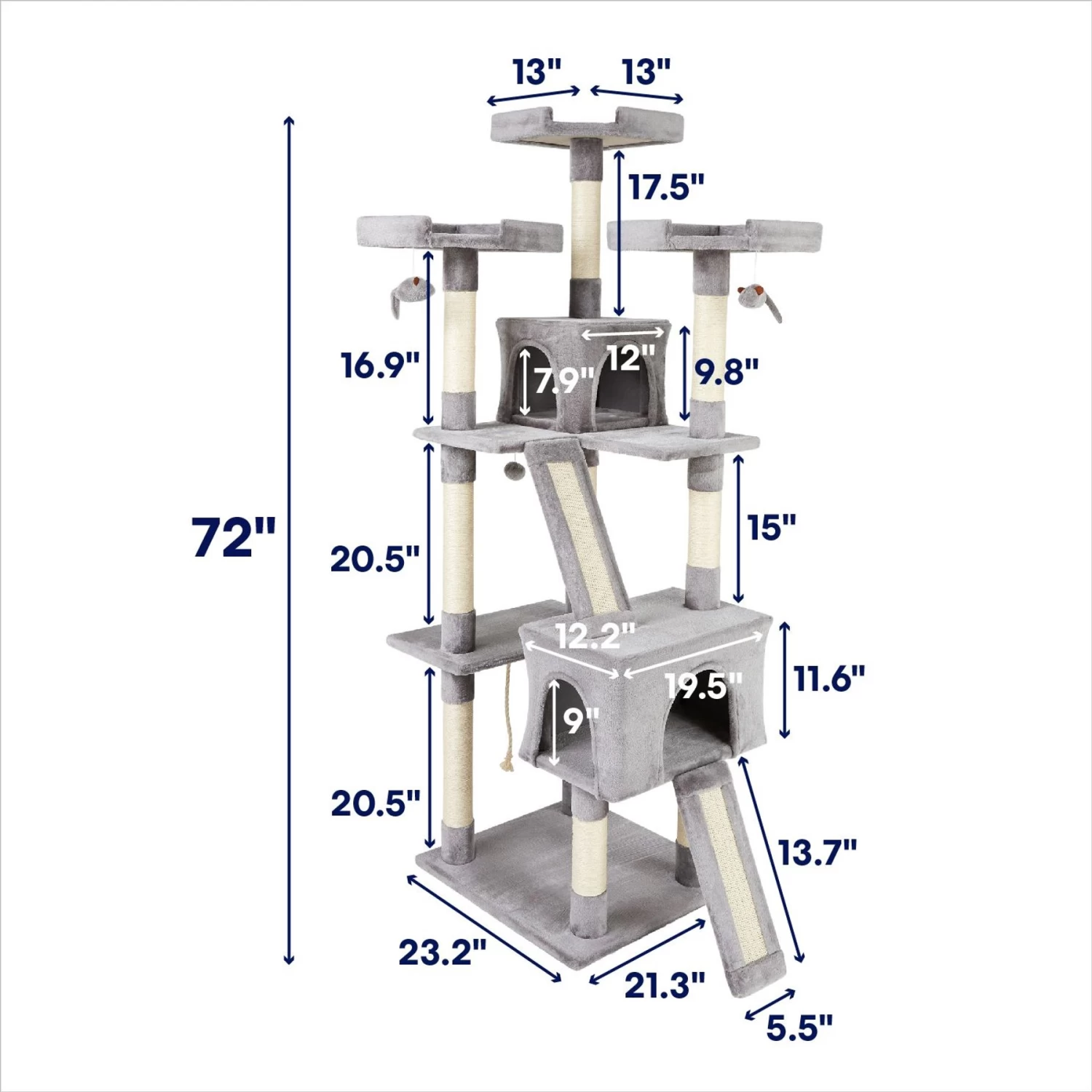 Frisco 72-in Faux Fur Cat Tree & Condo 4 Frisco 72-in Faux Fur Cat Tree & Condo - Image 2