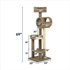 Frisco 69-in Real Carpet Wooden Cat Tree 9 Frisco 69-in Real Carpet Wooden Cat Tree -Frisco 208926 PT1. AC SS1800 V1687792296