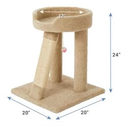 Frisco 24-in Real Carpet Cat Scratching Perch With Toy -Frisco 208960 PT2. AC SS1800 V1590072620