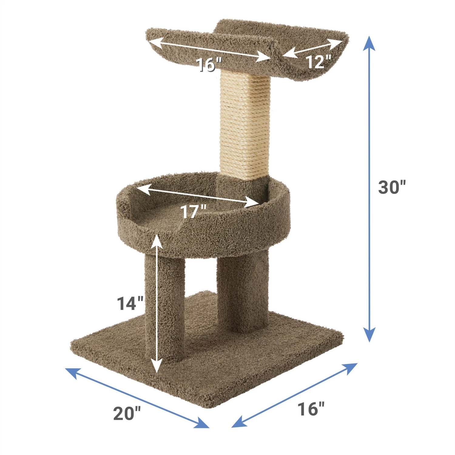 Frisco 30-in Real Carpet Wooden Cat Tree 4 Frisco 30-in Real Carpet Wooden Cat Tree - Image 2