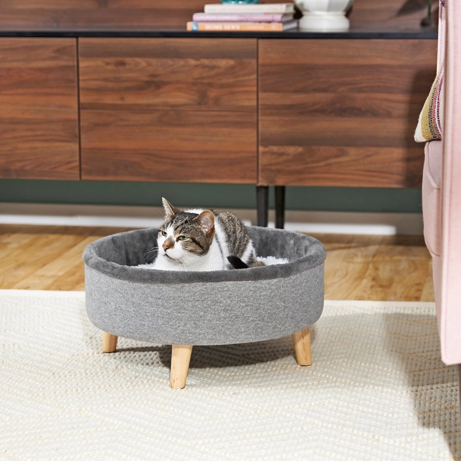 Frisco Modern Round Elevated Cat Bed 3 Frisco Modern Round Elevated Cat Bed