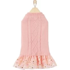 Frisco Cable Knit Dog & Cat Sweater Dress -Frisco 223706 PT3. AC SS1800 V1599055627