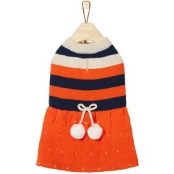 Frisco Pom Pom Bow Striped Dog & Cat Sweater Dress 12 Frisco Pom Pom Bow Striped Dog & Cat Sweater Dress -Frisco 223722 PT3. AC SS1800 V1599501054