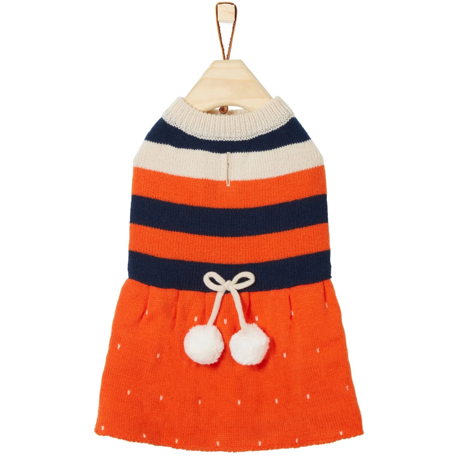 Frisco Pom Pom Bow Striped Dog & Cat Sweater Dress 6 Frisco Pom Pom Bow Striped Dog & Cat Sweater Dress - Image 4