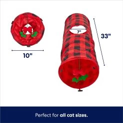 Frisco Holiday Buffalo Plaid Foldable Play Tunnel Cat Toy With Catnip 8 Frisco Holiday Buffalo Plaid Foldable Play Tunnel Cat Toy With Catnip -Frisco 228549 PT1. AC SS1800 V1694812848