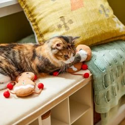 Frisco Holiday Gingerbread Pals Plush Kicker Cat Toy With Catnip, 2 Count -Frisco 233303 PT2. AC SS1800 V1602172387