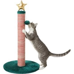 Frisco Holiday 29.5-in Candy Cane Sisal Cat Scratching Post With Toy 10 Frisco Holiday 29.5-in Candy Cane Sisal Cat Scratching Post With Toy -Frisco 236565 PT2. AC SS1800 V1601342456