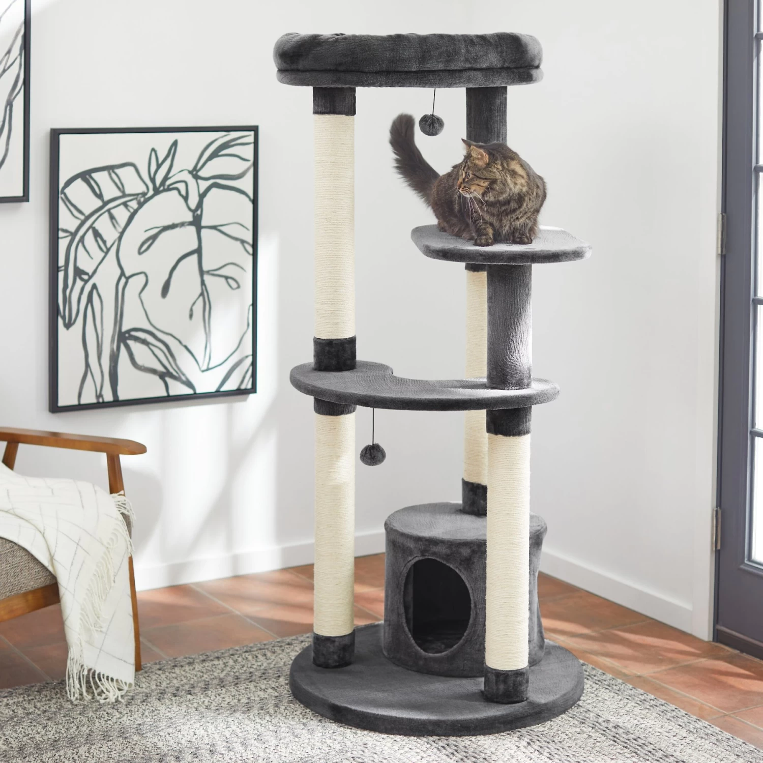 Frisco Heavy Duty Faux Fur Cat Tree & Condo 3 Frisco Heavy Duty Faux Fur Cat Tree & Condo