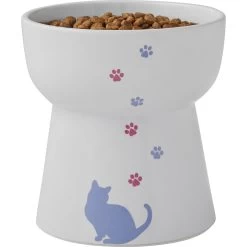 Frisco Cat Print Non-Skid Elevated Ceramic Cat Bowl, Tall -Frisco 256099 PT5. AC SS1800 V1616522652