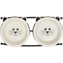 Frisco Cat Face Non-skid Elevated Double Ceramic Cat Bowl -Frisco 256113 PT4. AC SS1800 V1615312897