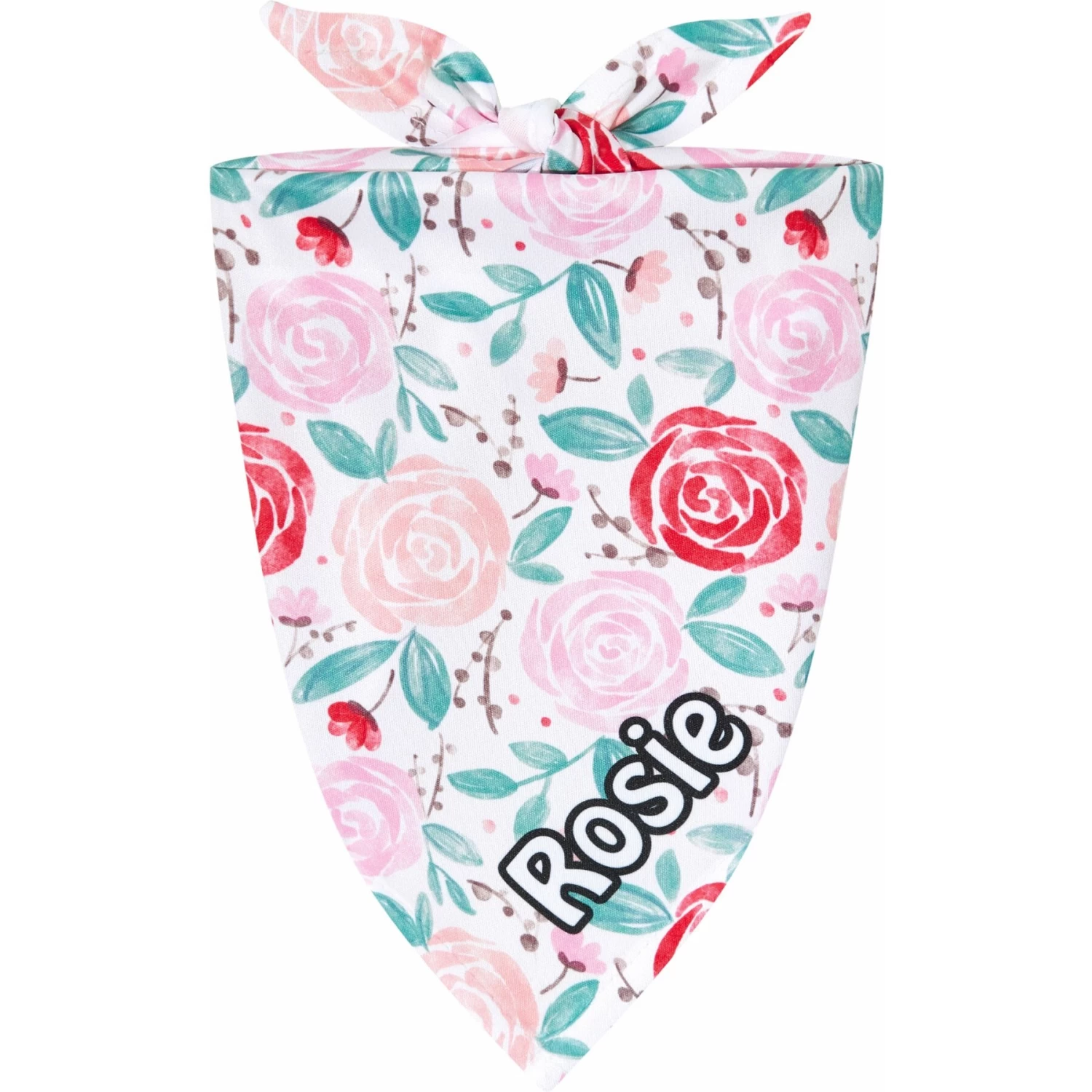 Frisco Watercolor Roses Personalized Dog & Cat Bandana 3 Frisco Watercolor Roses Personalized Dog & Cat Bandana