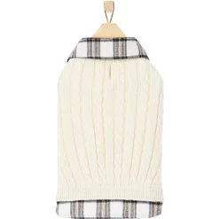 Frisco Cream Cable Knit Dog & Cat Sweater, White/Red Plaid 12 Frisco Cream Cable Knit Dog & Cat Sweater, White/Red Plaid -Frisco 268057 PT4. AC SS1800 V1628740041