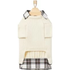 Frisco Cream Cable Knit Dog & Cat Sweater, White/Red Plaid 13 Frisco Cream Cable Knit Dog & Cat Sweater, White/Red Plaid -Frisco 268057 PT5. AC SS1800 V1628739996
