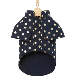 Frisco Lightweight Gold Dotted Dog & Cat Jacket, Navy -Frisco 268247 PT5. AC SS1800 V1628824894