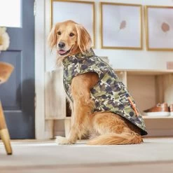 Frisco Mediumweight Camo Print Insulated Dog & Cat Zippered Coat, Green -Frisco 268295 PT8. AC SS1800 V1629755320