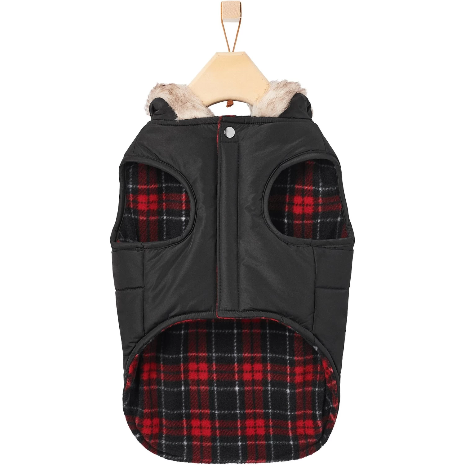 Frisco Mid-Heavyweight Cinching Insulated Dog & Cat Parka, Black/Red Plaid 7 Frisco Mid-Heavyweight Cinching Insulated Dog & Cat Parka, Black/Red Plaid - Image 5