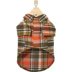 Frisco Orange & Olive Plaid Dog & Cat Flannel Shirt -Frisco 268612 PT4. AC SS1800 V1637646113