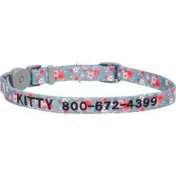 Frisco Rose Polyester Personalized Breakaway Cat Collar With Bell