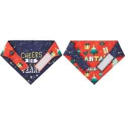 Frisco Santa's Favorite & Cheers To The New Year Dog & Cat Reversible Bandana -Frisco 276285 PT5. AC SS1800 V1637709159