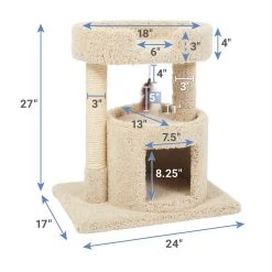 Frisco 27-in Real Carpet Cat Tree With Condo And Oval Perch 7 Frisco 27-in Real Carpet Cat Tree With Condo And Oval Perch -Frisco 282747 PT1. AC SS1800 V1628879517