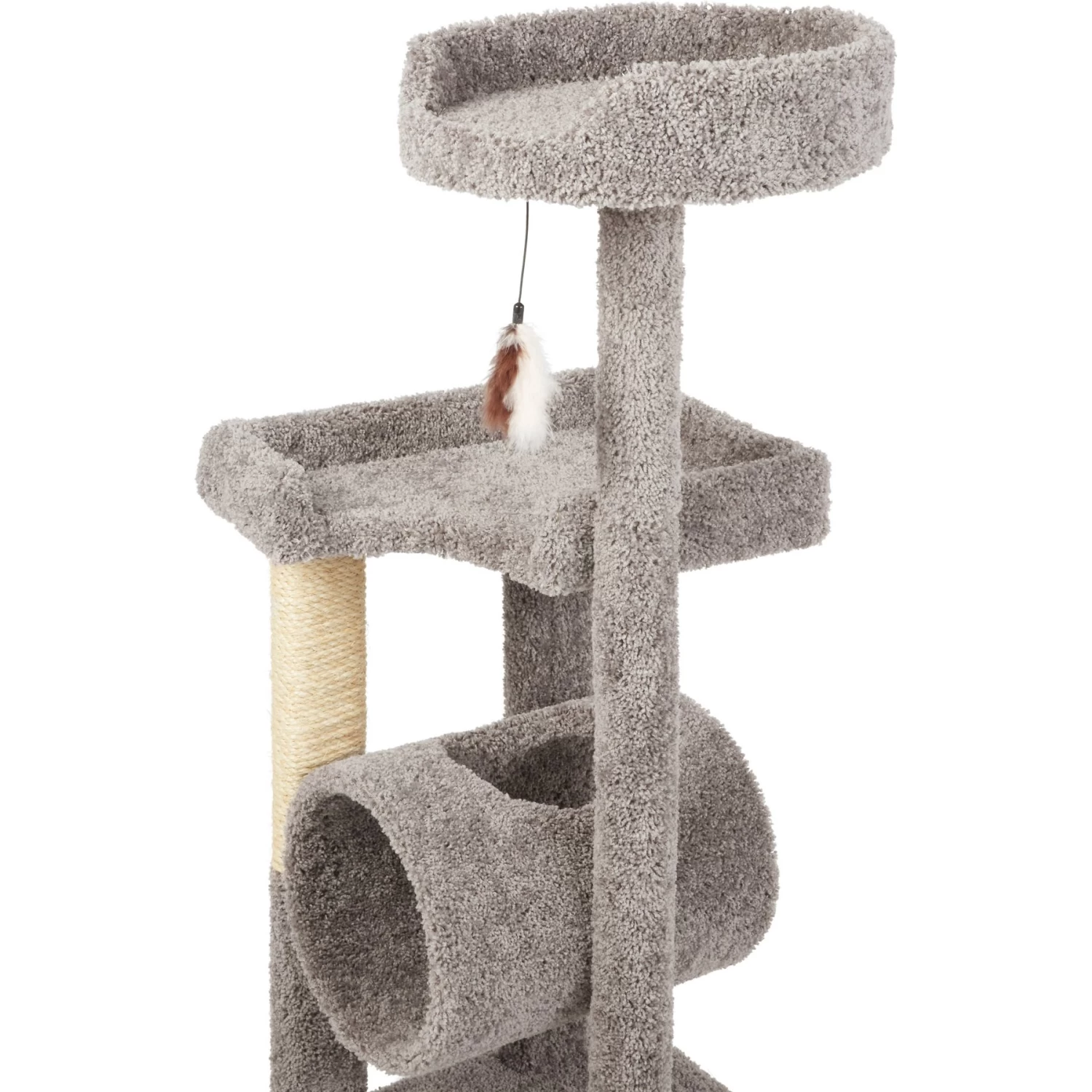 Frisco 54-in Real Carpet Cat Tree With Tunnel And Square Perches 5 Frisco 54-in Real Carpet Cat Tree With Tunnel And Square Perches - Image 3