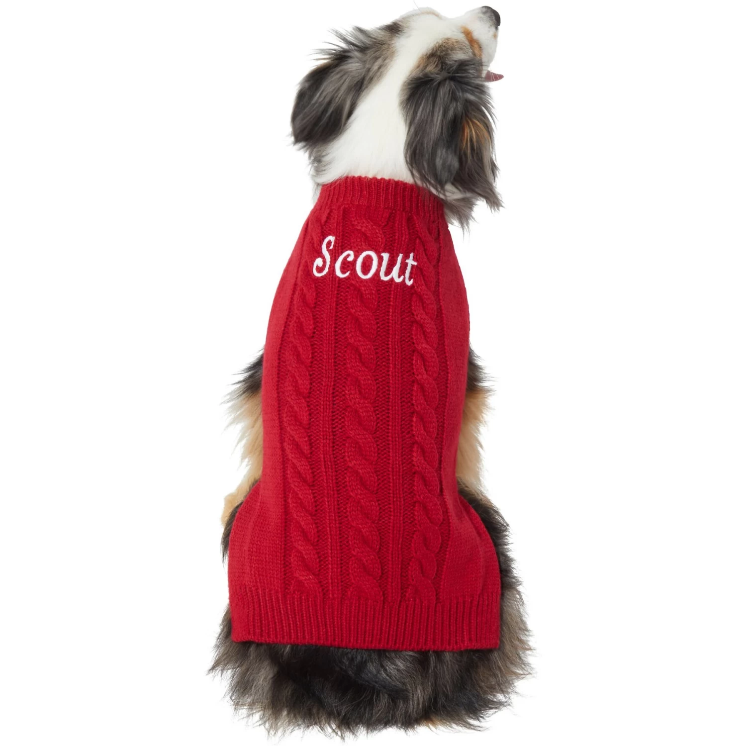 Frisco Personalized Dog & Cat Cable Knitted Sweater 5 Frisco Personalized Dog & Cat Cable Knitted Sweater - Image 3