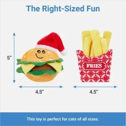 Frisco Holiday Burger & Fries Plush Cat Toy With Catnip, 2 Count -Frisco 287901 PT1. AC SS1800 V1637788289