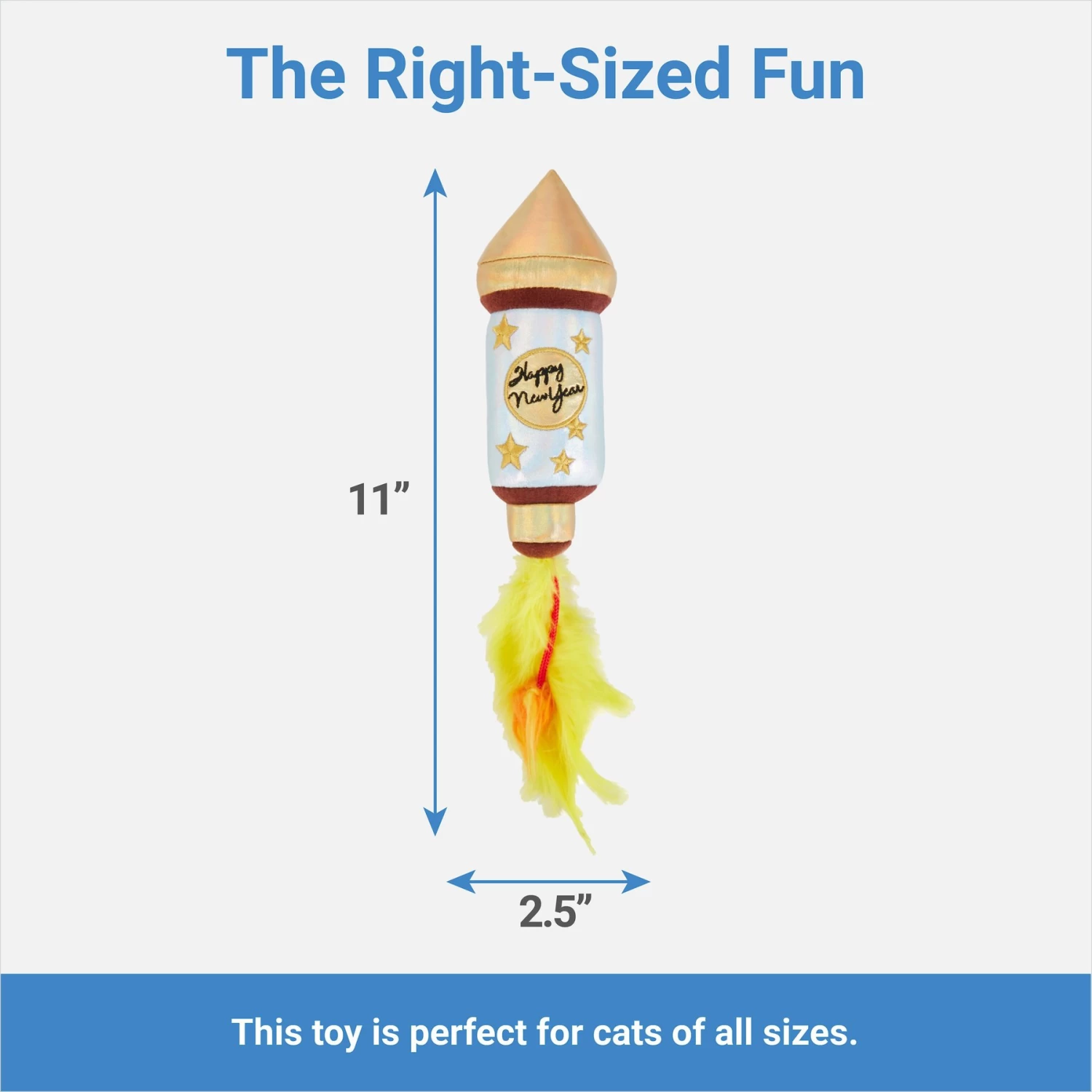 Frisco New Year's Eve Firework Plush Kicker Cat Toy With Catnip 4 Frisco New Year's Eve Firework Plush Kicker Cat Toy With Catnip - Image 2