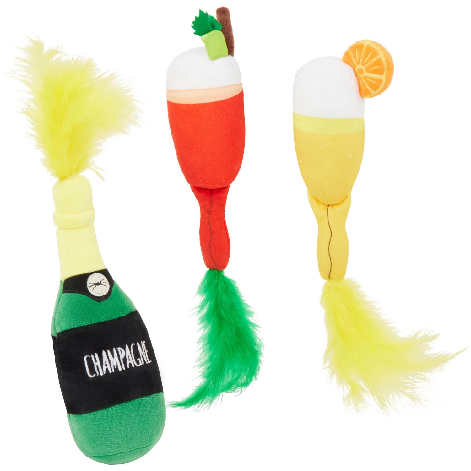 Frisco Brunch Bottomless Mimosas Plush Cat Toy With Catnip, 3 Count 3 Frisco Brunch Bottomless Mimosas Plush Cat Toy With Catnip, 3 Count