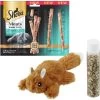 Sheba Meaty Tender Sticks Tuna Flavor Soft Adult Cat Treats & Frisco Squirrel Plush Cat Toy With Refillable Catnip -Frisco 298510 MAIN. AC SS1800 V1623195163