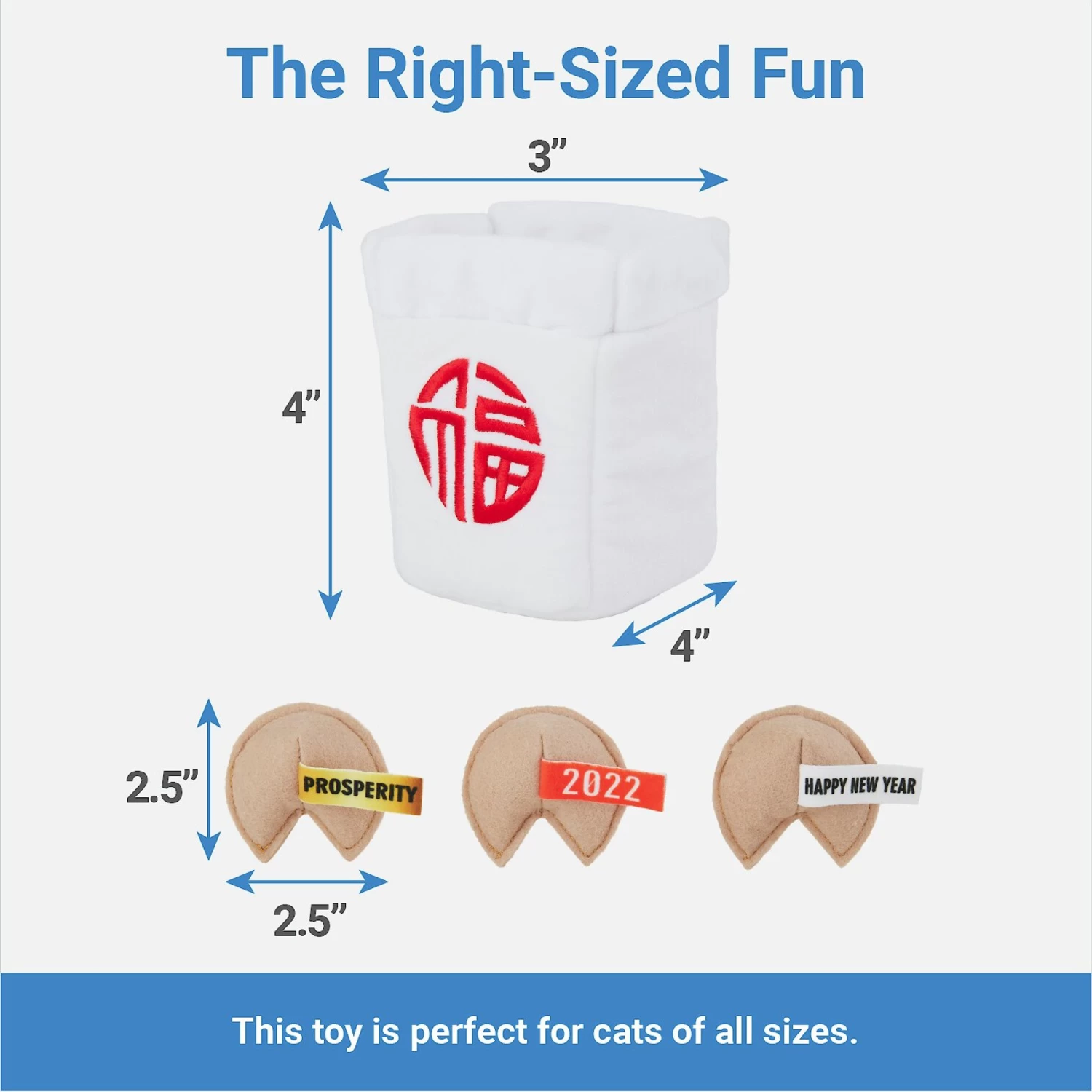 Frisco Lunar New Year Fortune Cookie Plush Cat Toy With Catnip 4 Frisco Lunar New Year Fortune Cookie Plush Cat Toy With Catnip - Image 2