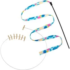 Frisco Cardboard & Wire Teaser Cat Toy & Frisco Fabric Teaser Wand Cat Toy