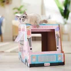 Frisco Ice Cream Truck Cardboard Cat House, 2-Story -Frisco 317729 PT3. AC SS1800 V1676566491