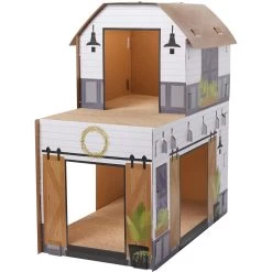 Frisco Farmhouse Cardboard Cat House, 2-Story