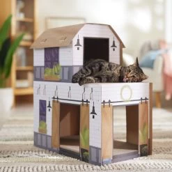 Frisco Farmhouse Cardboard Cat House, 2-Story -Frisco 317733 PT3. AC SS1800 V1676566492