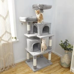 Frisco 61-in Faux Fur Cat Tree & Condo & Frisco 38-in Cat Tree With Condo, Top Perch & Toy -Frisco 318964 PT4. AC SS1800 V1630365995