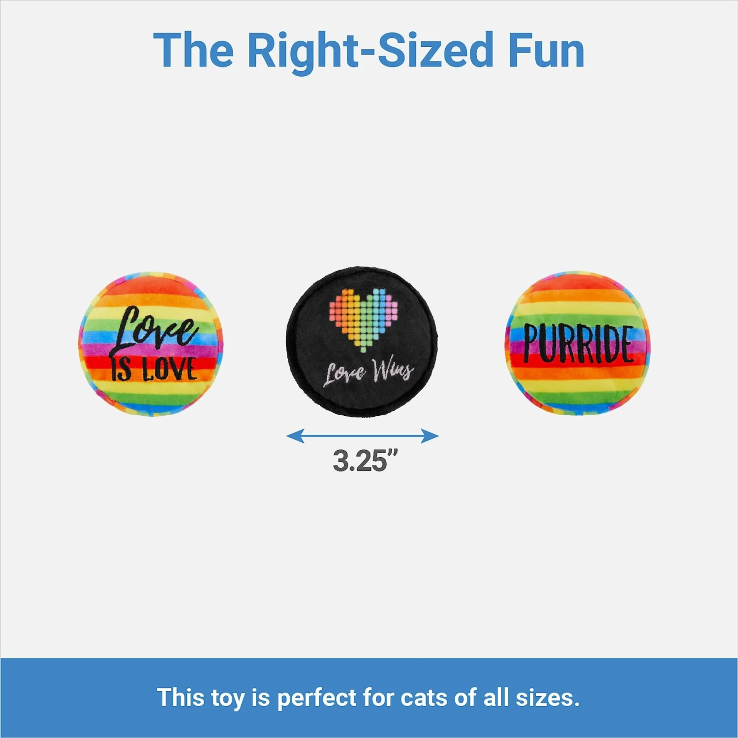 Frisco Pride Buttons Plush Cat Toy With Catnip, 3 Count 4 Frisco Pride Buttons Plush Cat Toy With Catnip, 3 Count - Image 2