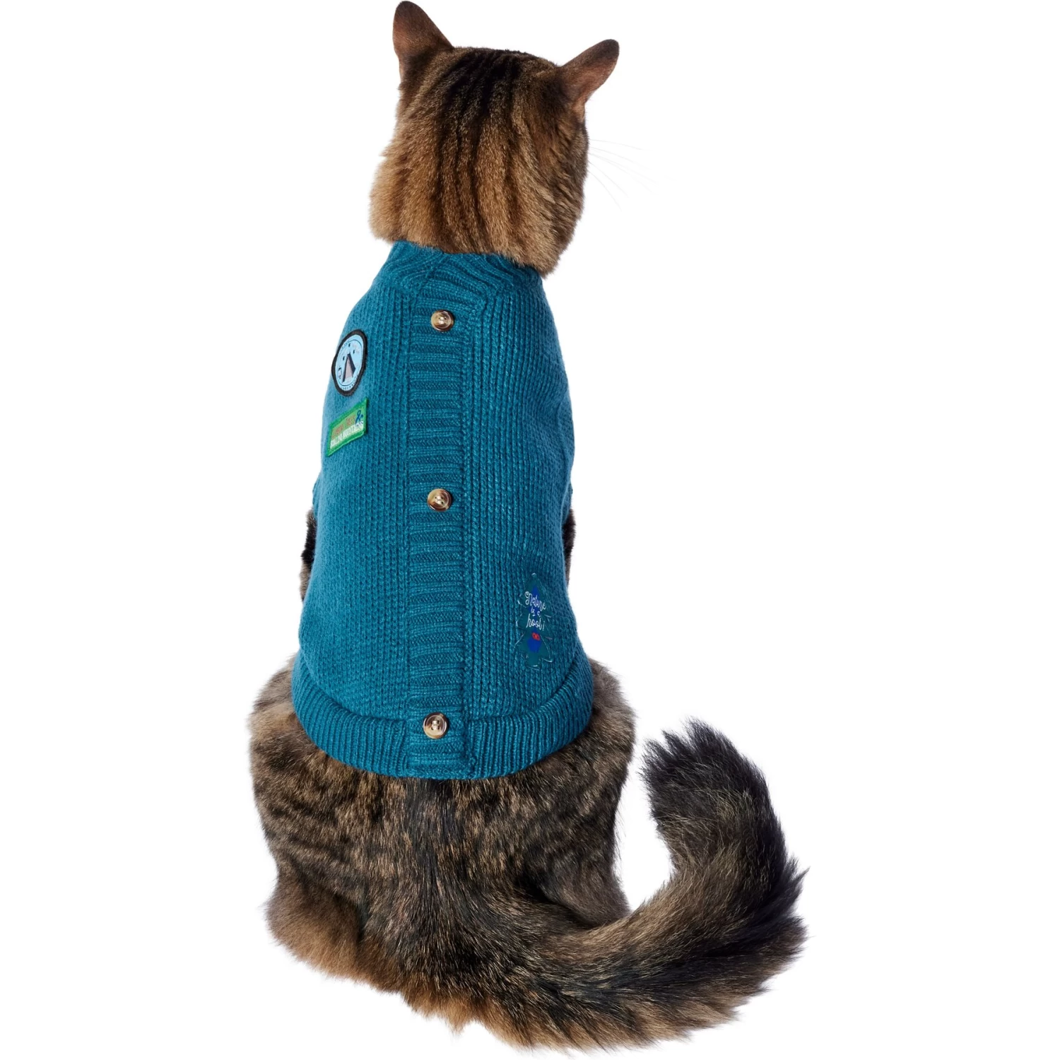 Frisco Teal Button Down Dog & Cat Sweater 3 Frisco Teal Button Down Dog & Cat Sweater