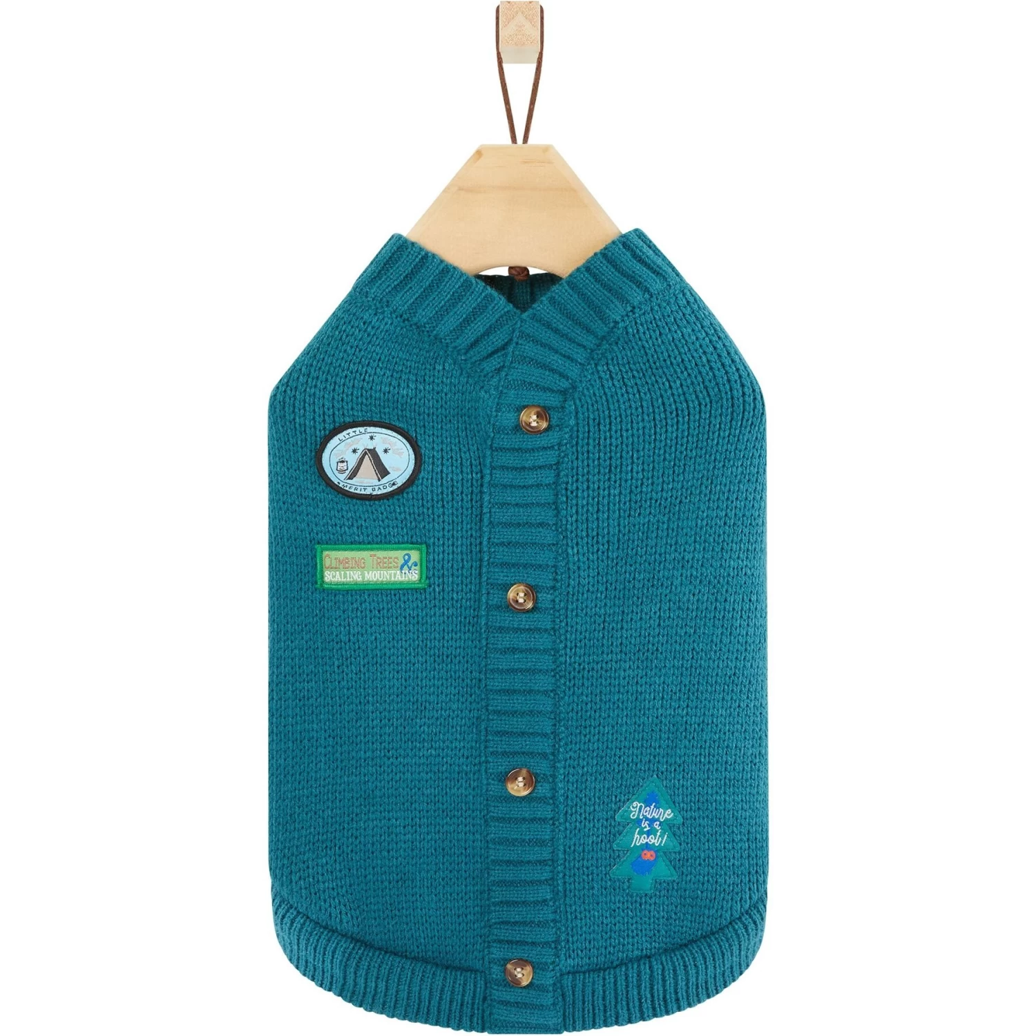 Frisco Teal Button Down Dog & Cat Sweater 6 Frisco Teal Button Down Dog & Cat Sweater - Image 4