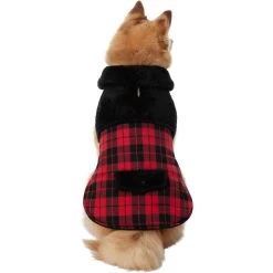 Frisco Mediumweight Plaid Faux Fur Dog & Cat Jacket -Frisco 353847 PT2. AC SS1800 V1661273430