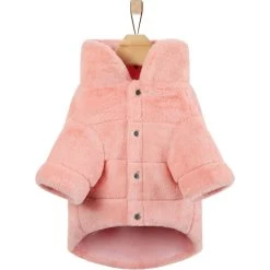 Frisco Lightweight Faux Fur Pink Puffer Dog & Cat Coat -Frisco 353869 PT5. AC SS1800 V1659726716