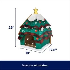 Frisco Holiday Christmas Tree Cardboard Cat House -Frisco 360879 PT1. AC SS1800 V1695648152