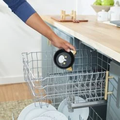 Frisco Cat Face Elevated Bamboo Non-Skid Ceramic Cat Bowl, Black, 1 Cups -Frisco 363383 PT6. AC SS1800 V1657657267