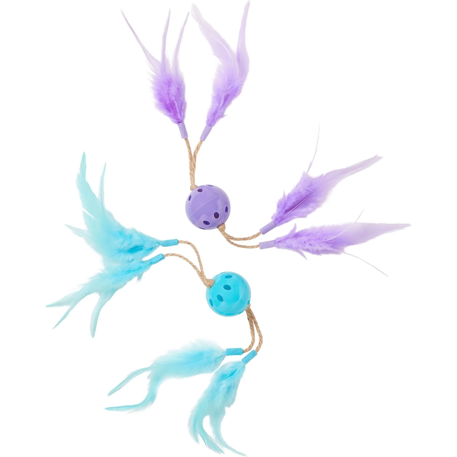 Frisco Feather & Play Plastic Balls Cat Toy, 2 Count 3 Frisco Feather & Play Plastic Balls Cat Toy, 2 Count