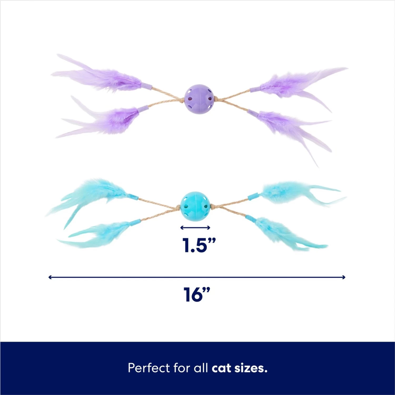 Frisco Feather & Play Plastic Balls Cat Toy, 2 Count 4 Frisco Feather & Play Plastic Balls Cat Toy, 2 Count - Image 2