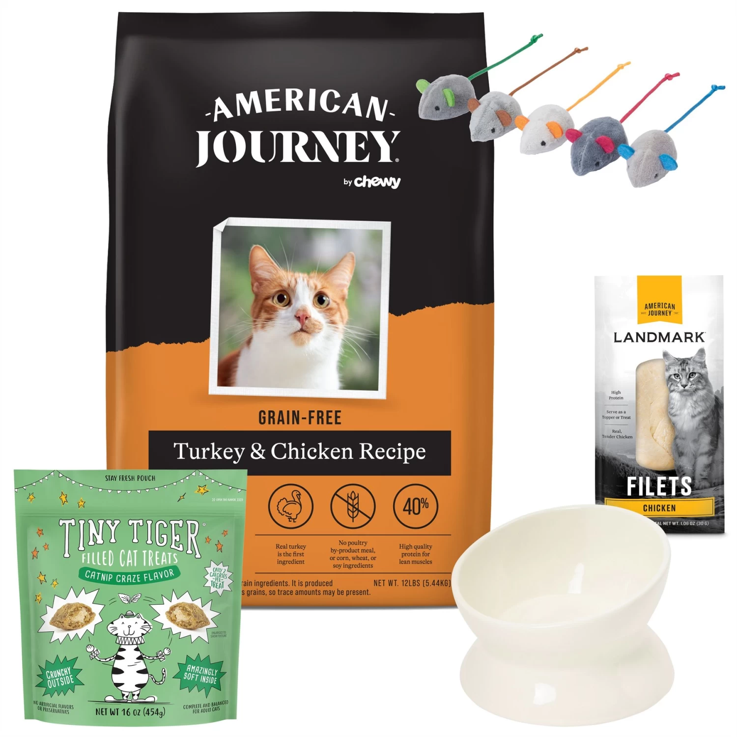 American Journey Turkey & Chicken Recipe Grain-Free Dry Cat Food + 4 Items 3 American Journey Turkey & Chicken Recipe Grain-Free Dry Cat Food + 4 Items